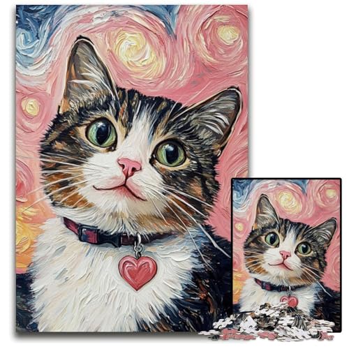 Puzzle für Erwachsene mit 1000 Teilen, lächelnde Katze, Kartonpuzzle, Weihnachten, Halloween, Ostern, Neujahr, 26x38cm Puzzle für Erwachsene mit 1000 Teilen, lächelnde Katze, Kartonpuzzle, Weihnachten, Halloween, Ostern, Neujahr, 26x38cm von JIANGENNF