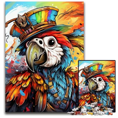 Puzzle für Erwachsene mit Tieren, Vögeln und Papageien, 1000-teiliges Kartonpuzzle, entspannende Unterhaltung, Heimdekoration, 26x38cm/10,23x14,96 Zoll von JIANGENNF