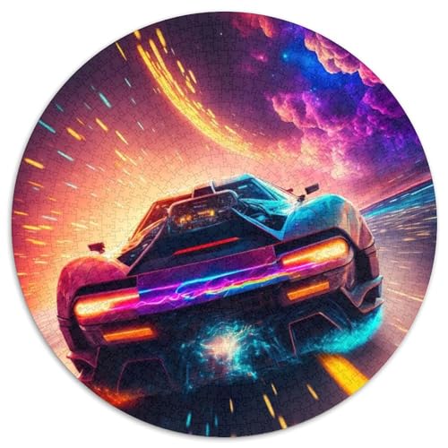 Puzzle für Erwachsene mit Weltraum-Rennautos, 1000-teiliges Puzzle für Erwachsene, perfekt für Teenager und Sammler, ideale Heimdekoration und Reisegeschenk (Größe 67,5 x 67,5 cm) von JIANGENNF