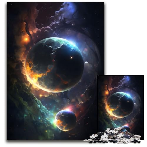 Puzzle mit 1000 Teilen, „Farben der Galaxie“, Papppuzzle, anspruchsvolles Denkspiel für Teenager, unterhaltsames interaktives Spiel für die ganze Familie, 26x38cm/10,23x14,96 Zoll von JIANGENNF