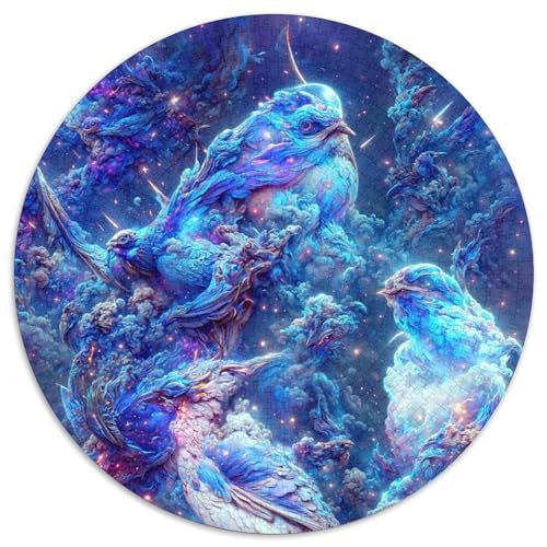 Puzzle mit 1000 Teilen, Blaue Galaxievögel, Kartonpuzzle für Erwachsene, Denkspiel für Teenager, (Größe 67,5 x 67,5 cm) von JIANGENNF