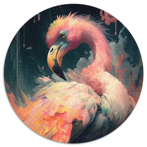 Puzzle mit 1000 Teilen, Flamingo-Malerei, Kartonpuzzle für Erwachsene, Denkspiel für Teenager, (Größe 67,5 x 67,5 cm) von JIANGENNF