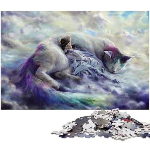 Puzzle mit 1000 Teilen, Katzenpuzzle für Erwachsene, perfekt für Familienspaß, Partyspiele, Geburtstagsgeschenke, 50 x 75 cm / 19,68 x 29,52 Zoll Puzzle mit 1000 Teilen, Katzenpuzzle für Erwachsene, perfekt für Familienspaß, Partyspiele, Geburtstagsgeschenke, 50 x 75 cm / 19,68 x 29,52 Zoll von JIANGENNF