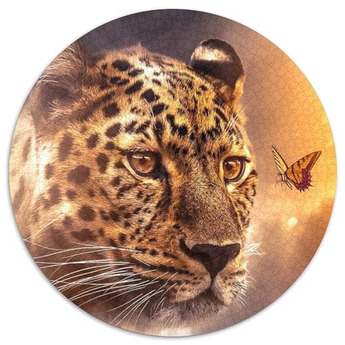 Puzzle mit 1000 Teilen, Leoparden-Schmetterling, Kartonpuzzle für Erwachsene, Denkspiel für Teenager, (Größe 67,5 x 67,5 cm) von JIANGENNF