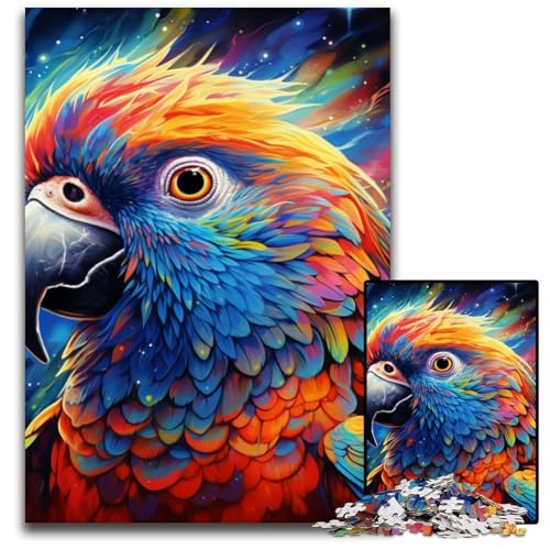 Puzzle mit 1000 Teilen, Tiere, Vögel, Papageien, Holzpuzzle, Weihnachten, Halloween, Ostern, Neujahr, 50x75cm/19,68x29,52 Zoll von JIANGENNF