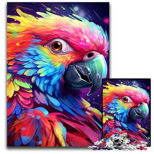 Puzzle mit 1000 Teilen, Tiere, Vögel, Papageien, Holzpuzzle, Weihnachten, Halloween, Ostern, Neujahr, 50x75cm/19,68x29,52 Zoll von JIANGENNF