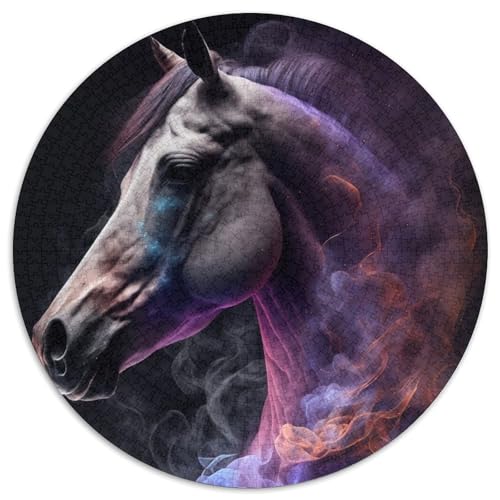 Puzzle mit 1000 Teilen, Wolkenform, Pferd, Kartonpuzzle für Erwachsene, Denkspiel für Teenager, (Größe 67,5 x 67,5 cm) von JIANGENNF