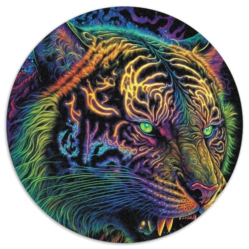 Puzzle mit 1000 Teilen, abstraktes psychedelisches Kartonpuzzle für Erwachsene, Denkspiel für Teenager, (Größe 67,5 x 67,5 cm) von JIANGENNF