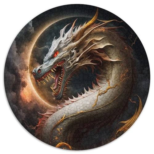 Puzzle mit 1000 Teilen, chinesischer Drache, Kartonpuzzle für Erwachsene, Denkspiel für Teenager, (Größe 67,5 x 67,5 cm) von JIANGENNF