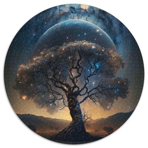 Puzzle mit 1000 Teilen, kosmischer Lebensbaum, Kartonpuzzle für Erwachsene, Denkspiel für Teenager, (Größe 67,5 x 67,5 cm) von JIANGENNF