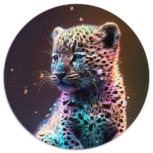 Puzzle mit 1000 Teilen, süßes Universum-Baby-Leopard, Karton-Puzzle für Erwachsene, Denkspiel für Teenager, (Größe 67,5 x 67,5 cm) von JIANGENNF