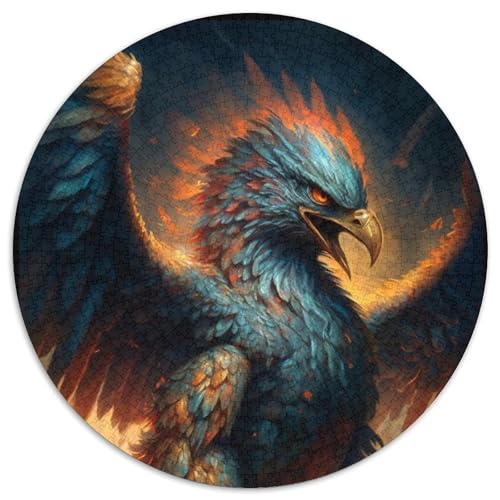 Puzzle mit 1000 Teilen für Erwachsene, Adler-Puzzle, rund, 1000 Teile, anspruchsvolles Denkspiel, Familienaktivität, Heimdekoration, (Größe 67,5 x 67,5 cm) von JIANGENNF