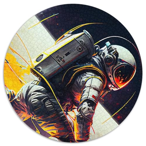 Puzzle mit 1000 Teilen für Erwachsene, Astronauten-Surfen im Weltraum, Papppuzzle für Erwachsene, Familienspaß, Gehirntraining, Teenager (Größe 67,5 x 67,5 cm) von JIANGENNF