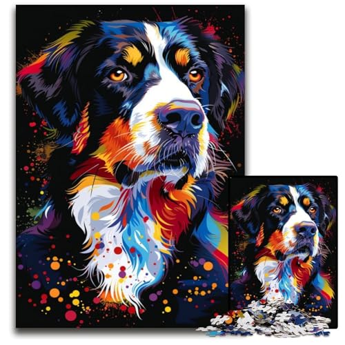 Puzzle mit 1000 Teilen für Erwachsene, Großer Schweizer Sennenhund, Kunst, unmögliches Puzzle für Erwachsene, Heimdekoration und Urlaubsspaß, 50x75cm/19,68x29,52 Zoll Puzzle mit 1000 Teilen für Erwachsene, Großer Schweizer Sennenhund, Kunst, unmögliches Puzzle für Erwachsene, Heimdekoration und Urlaubsspaß, 50x75cm/19,68x29,52 Zoll von JIANGENNF