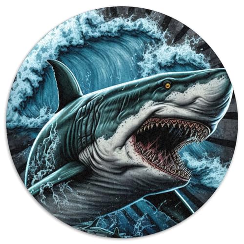 Puzzle mit 1000 Teilen für Erwachsene, Hai, Bunte Papppuzzles für Erwachsene, für Teenager und Familien, perfekte DIY-Dekoration und knifflige Herausforderung (Größe 67,5 x 67,5 cm) von JIANGENNF
