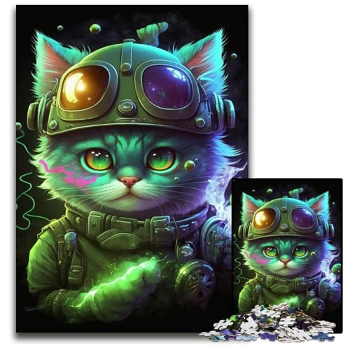 Puzzle mit 1000 Teilen für Erwachsene, Katzenpuzzle für Erwachsene, anspruchsvolles Denkspiel für Teenager, unterhaltsames interaktives Spiel für die ganze Familie, 50x75cm/19,68x29,52 Zoll von JIANGENNF