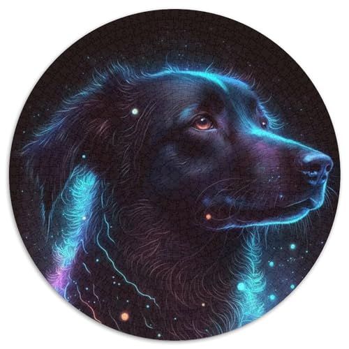 Puzzle mit 1000 Teilen für Erwachsene, Labrador Retriever, rundes Puzzle mit 1000 Teilen, anspruchsvolles Denkspiel, Familienaktivität, Heimdekoration, (Größe 67,5 x 67,5 cm) von JIANGENNF