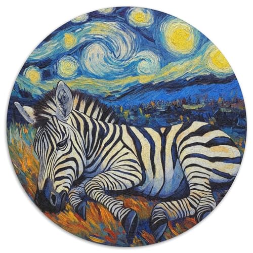 Puzzle mit 1000 Teilen für Erwachsene, Zebra-Nachthimmel, Kartonpuzzle, Geschenk für Männer und Frauen, für den Alltag und besondere Anlässe (Größe 67,5 x 67,5 cm) von JIANGENNF