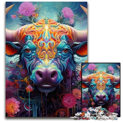 Puzzle mit 1000 Teilen für Erwachsene, psychedelisches Büffel-Karton-Puzzle, anspruchsvolles DIY-Dekorationsspiel, interaktives Familienspielzeug, 26x38cm/10,23x14,96 Zoll Puzzle mit 1000 Teilen für Erwachsene, psychedelisches Büffel-Karton-Puzzle, anspruchsvolles DIY-Dekorationsspiel, interaktives Familienspielzeug, 26x38cm/10,23x14,96 Zoll von JIANGENNF