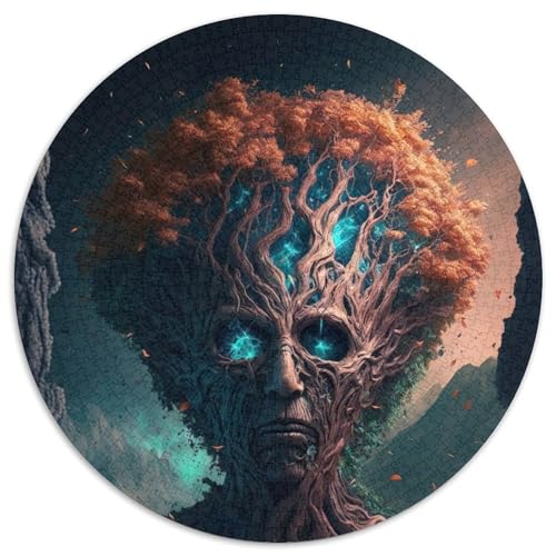 Puzzle mit 1000 Teilen für Erwachsene, rundes Puzzle Magischer Baum, 1000 Teile, anspruchsvolles Denkspiel, Familienaktivität, Heimdekoration, (Größe 67,5 x 67,5 cm) von JIANGENNF