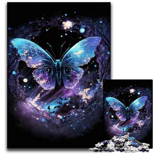 Puzzle mit 1000 Teilen für Erwachsene,Farbschmetterling,anspruchsvolles Rätsel,anspruchsvolles Denkspiel für Teenager,unterhaltsames interaktives Spiel für die ganze Familie,26x38cm/10,23x14,96 Zoll von JIANGENNF