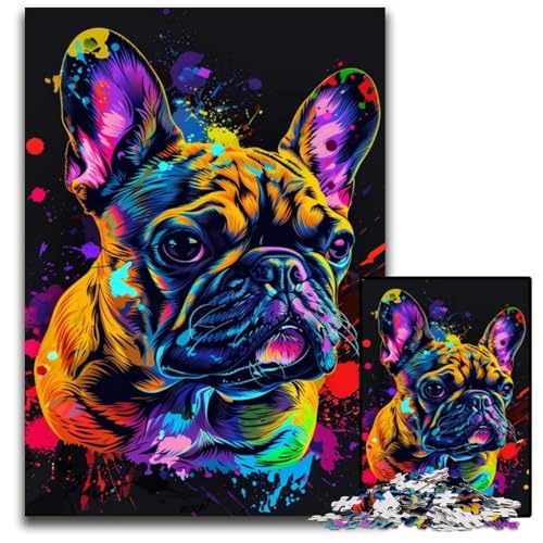 Puzzle mit 1000 Teilen für Erwachsene,Französische Bulldogge,Hundekunst,anspruchsvolles Rätsel,anspruchsvolles Denkspiel für Teenager,unterhaltsames interaktives Spiel für die ganze Familie,50x75cm Puzzle mit 1000 Teilen für Erwachsene,Französische Bulldogge,Hundekunst,anspruchsvolles Rätsel,anspruchsvolles Denkspiel für Teenager,unterhaltsames interaktives Spiel für die ganze Familie,50x75cm von JIANGENNF