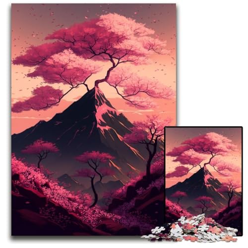Puzzle mit 1000 Teilen für Erwachsene,japanische Kirschblüten-Puzzles für Erwachsene,anspruchsvolles Denkspiel für Teenager,unterhaltsames interaktives Spiel für die ganze Familie,26x38cm von JIANGENNF