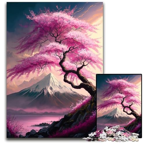 Puzzle mit 1000 Teilen für Erwachsene,japanische Kirschblüten-Puzzles für Erwachsene,anspruchsvolles Denkspiel für Teenager,unterhaltsames interaktives Spiel für die ganze Familie,26x38cm von JIANGENNF