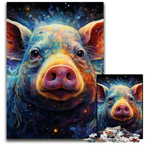 Puzzles für 1000 Teile, Art Pigs, Puzzles für Erwachsene, anspruchsvolles Denkspiel – entspannendes Spielzeug für Teenager, 26x38cm/10,23x14,96 Zoll von JIANGENNF