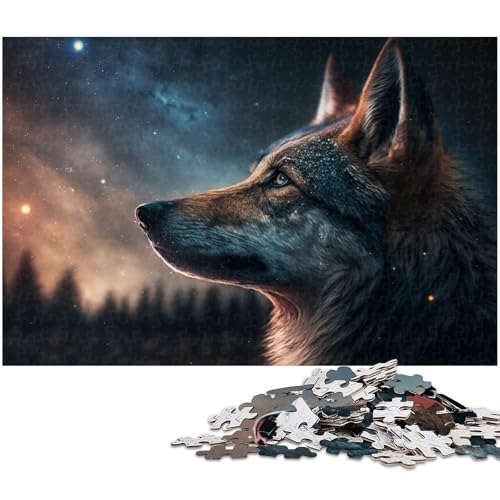 Puzzles für 1000 Teile, Bunte Wolfspuzzles für Erwachsene, Familienspaßaktivität, Gehirnherausforderung, Teenager, 50 x 75 cm / 19,68 x 29,52 Zoll Puzzles für 1000 Teile, Bunte Wolfspuzzles für Erwachsene, Familienspaßaktivität, Gehirnherausforderung, Teenager, 50 x 75 cm / 19,68 x 29,52 Zoll von JIANGENNF