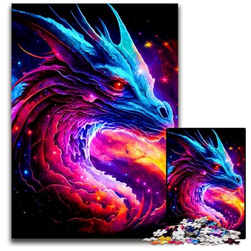 Puzzles für 1000 Teile, Drachenpuzzles für Erwachsene, anspruchsvolles Denkspiel für Teenager, Spaß am Familienspieleabend, 26x38cm/10,23x14,96 Zoll von JIANGENNF