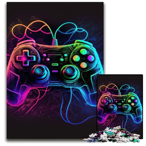 Puzzles für 1000 Teile, Neon-Spiel-Puzzles für Erwachsene, anspruchsvolles Denkspiel für Teenager, Spaß am Familienspieleabend, 50x75cm/19,68x29,52 Zoll von JIANGENNF
