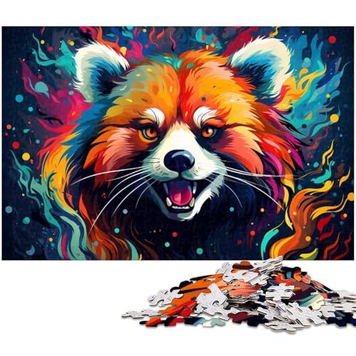 Puzzles für 1000 Teile, Roter Panda, Puzzles für Erwachsene, Familienspaß, Gehirntraining, Teenager, 50 x 75 cm / 19,68 x 29,52 Zoll von JIANGENNF