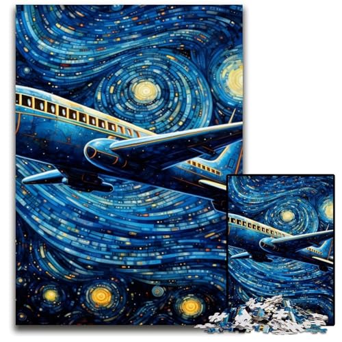 Puzzles für 1000 Teile, Sternenhimmel, Flugzeug-Puzzles für Erwachsene, anspruchsvolles Denkspiel – entspannendes Spielzeug für Teenager, 50x75cm/19,68x29,52 Zoll von JIANGENNF