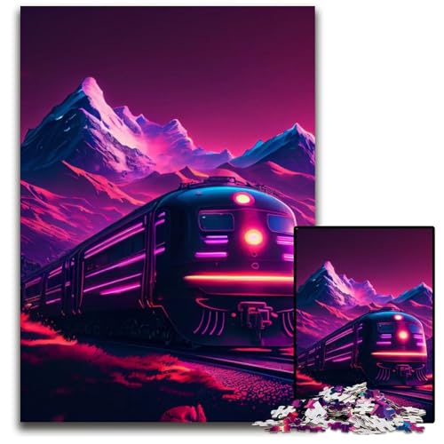 Puzzles für 1000 Teile, Synthwave-Zug-Puzzles für Erwachsene, anspruchsvolles Denkspiel für Teenager, Spaß am Familienspieleabend, 50x75cm/19,68x29,52 Zoll Puzzles für 1000 Teile, Synthwave-Zug-Puzzles für Erwachsene, anspruchsvolles Denkspiel für Teenager, Spaß am Familienspieleabend, 50x75cm/19,68x29,52 Zoll von JIANGENNF