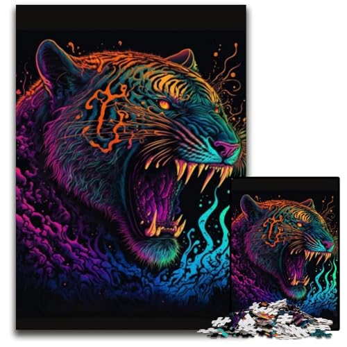 Puzzles für 1000 Teile, Tiger-Puzzles für Erwachsene, anspruchsvolles Denkspiel – entspannendes Spielzeug für Teenager, 50x75cm/19,68x29,52 Zoll von JIANGENNF