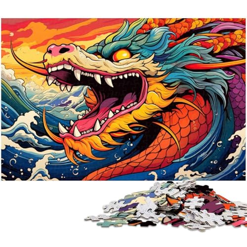 Puzzles für 1000 Teile, chinesische Drachenpuzzles für Erwachsene, Familienspaßaktivität, Gehirnherausforderung, Teenager, 50 x 75 cm / 19,68 x 29,52 Zoll Puzzles für 1000 Teile, chinesische Drachenpuzzles für Erwachsene, Familienspaßaktivität, Gehirnherausforderung, Teenager, 50 x 75 cm / 19,68 x 29,52 Zoll von JIANGENNF