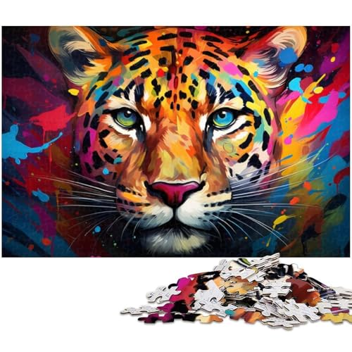 Puzzles für 1000 Teile, farbenfrohe Ozelot-Puzzles für Erwachsene, Spaß für die ganze Familie, Herausforderung für das Gehirn, Teenager, 26 x 38 cm / 10,23 x 14,96 Zoll von JIANGENNF