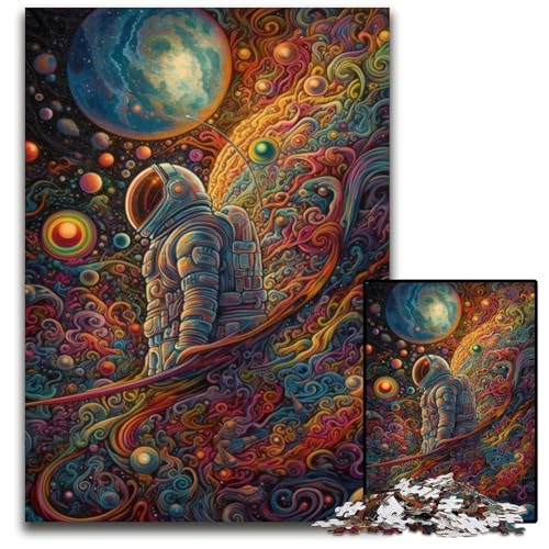 Puzzles für 1000 Teile, psychedelische Astronauten-Puzzles für Erwachsene, anspruchsvolles Denkspiel – entspannendes Spielzeug für Teenager, 26x38cm/10,23x14,96 Zoll von JIANGENNF