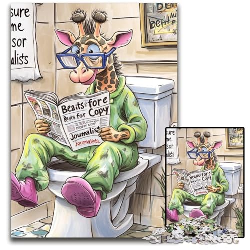 Puzzles für Erwachsene, 1000 Giraffe Go Toilet, Puzzles für Erwachsene, perfekt für Familienfeiern, Geburtstage, Feiertage, 50x75cm/19,68x29,52 Zoll Puzzles für Erwachsene, 1000 Giraffe Go Toilet, Puzzles für Erwachsene, perfekt für Familienfeiern, Geburtstage, Feiertage, 50x75cm/19,68x29,52 Zoll von JIANGENNF