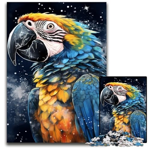 Puzzles für Erwachsene, 1000 Kunst-Papageien-Puzzles für Erwachsene, perfekt für Familienfeiern, Geburtstage, Feiertage, 50x75cm/19,68x29,52 Zoll von JIANGENNF