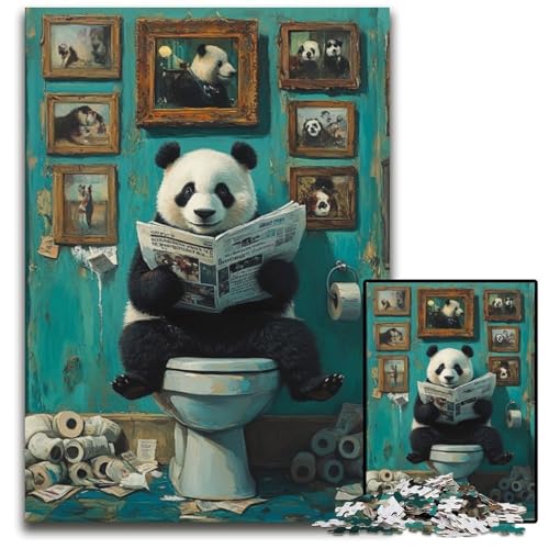 Puzzles für Erwachsene, 1000 Panda Go-Toiletten-Puzzles für Erwachsene, perfekt für Familienfeiern, Geburtstage, Feiertage, 26x38cm/10,23x14,96 Zoll Puzzles für Erwachsene, 1000 Panda Go-Toiletten-Puzzles für Erwachsene, perfekt für Familienfeiern, Geburtstage, Feiertage, 26x38cm/10,23x14,96 Zoll von JIANGENNF