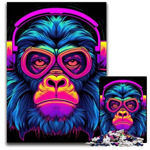 Puzzles für Erwachsene, 1000 Puzzles mit Monkey-DJ-Musik, Familie und Freunde, geeignet für Kinder ab 14 Jahren, 50x75cm/19,68x29,52 Zoll Puzzles für Erwachsene, 1000 Puzzles mit Monkey-DJ-Musik, Familie und Freunde, geeignet für Kinder ab 14 Jahren, 50x75cm/19,68x29,52 Zoll von JIANGENNF
