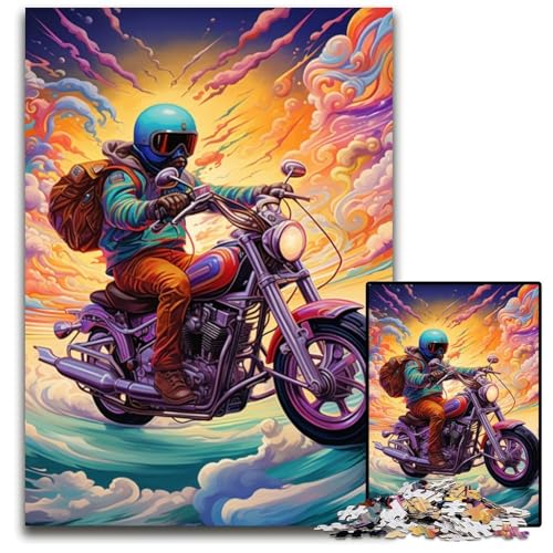 Puzzles für Erwachsene, 1000 farbenfrohe Kunst-Motorrad-Puzzles für Erwachsene, perfekt für Familienfeiern, Geburtstage, Feiertage, 26x38cm/10,23x14,96 Zoll Puzzles für Erwachsene, 1000 farbenfrohe Kunst-Motorrad-Puzzles für Erwachsene, perfekt für Familienfeiern, Geburtstage, Feiertage, 26x38cm/10,23x14,96 Zoll von JIANGENNF