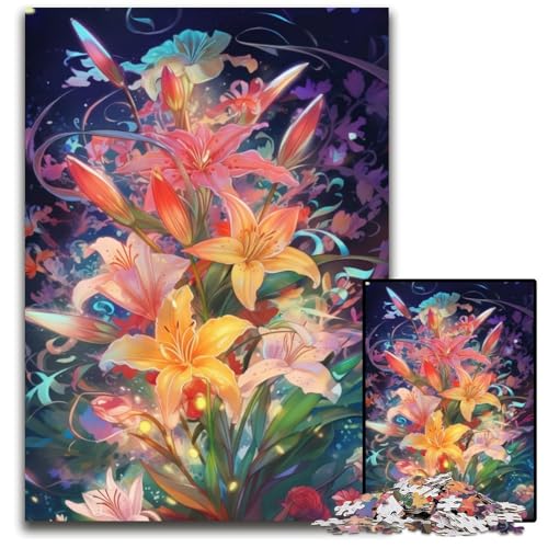 Radiant Lily Puzzle für Erwachsene, 1000 Teile, anspruchsvolles Denkspiel für Teenager, interaktives Familienspiel, 50x75cm/19,68x29,52 Zoll Radiant Lily Puzzle für Erwachsene, 1000 Teile, anspruchsvolles Denkspiel für Teenager, interaktives Familienspiel, 50x75cm/19,68x29,52 Zoll von JIANGENNF