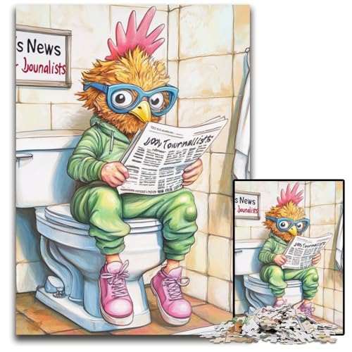 Rooster Go Toilet 1000-teiliges Puzzle, anspruchsvolle Puzzles, interaktives Familienspiel, Denksportaufgabe, Lernspielzeug, 26x38cm/10,23x14,96 Zoll Rooster Go Toilet 1000-teiliges Puzzle, anspruchsvolle Puzzles, interaktives Familienspiel, Denksportaufgabe, Lernspielzeug, 26x38cm/10,23x14,96 Zoll von JIANGENNF