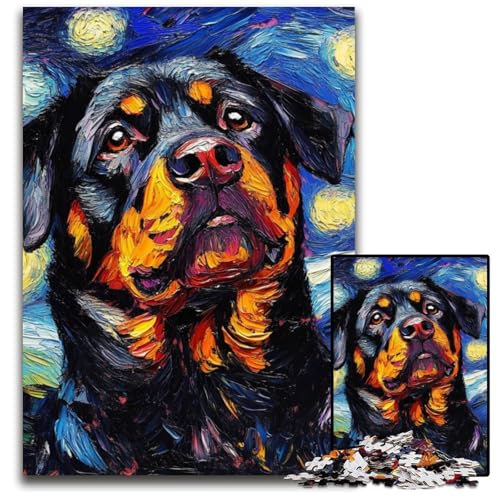 Rottweiler-Nachthimmel, 1000-teiliges Puzzle für Erwachsene, Puzzles für Erwachsene für Teenager und Familienspaß – DIY-Denkspiel, Geschenk, 50x75cm/19,68x29,52 Zoll Rottweiler-Nachthimmel, 1000-teiliges Puzzle für Erwachsene, Puzzles für Erwachsene für Teenager und Familienspaß – DIY-Denkspiel, Geschenk, 50x75cm/19,68x29,52 Zoll von JIANGENNF