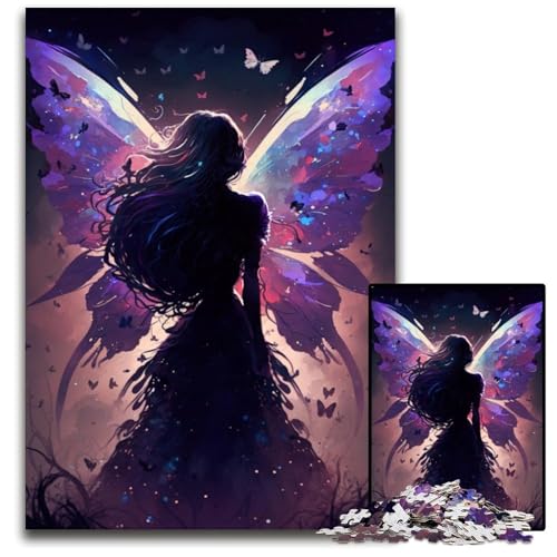 Schmetterlingsfee, 1000-teiliges Puzzle aus Karton für Erwachsene, für Reiseliebhaber und Paare, anspruchsvolles Spielzeug, 26x38cm/10,23x14,96 Zoll von JIANGENNF