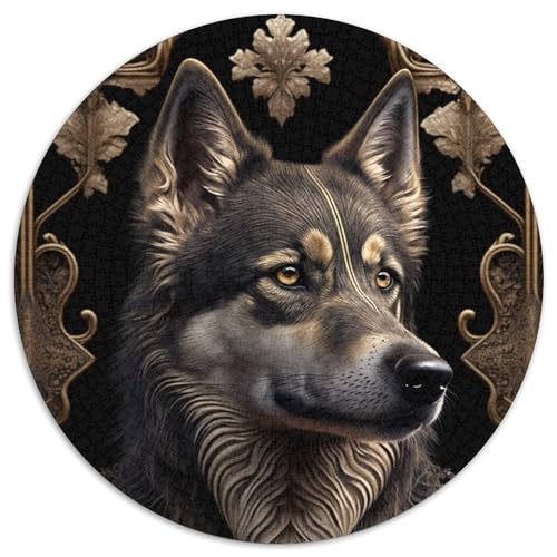 Schwarzer Wolf-Puzzle, 1000 Teile, Papppuzzle für Erwachsene, Geburtstagsgeschenkidee, anspruchsvolles Denkspiel (Größe 67,5 x 67,5 cm) von JIANGENNF