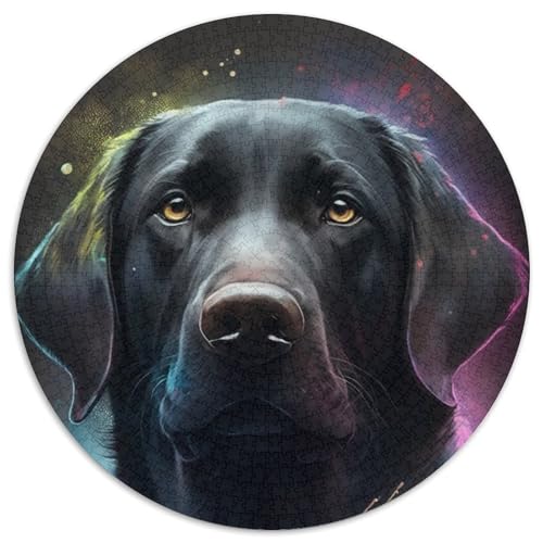 Schwarzes Labrador-Puzzle für Erwachsene, 1000-teiliges Puzzle für Erwachsene, pädagogisches Denkspiel, künstlerische Heim- und Bürodekoration, ab 14 Jahren (Größe 67,5 x 67,5 cm) von JIANGENNF